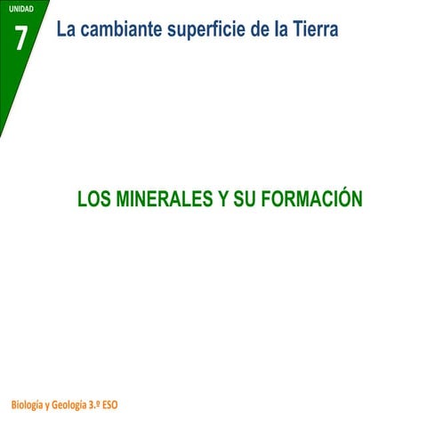 Los minerales y su formación