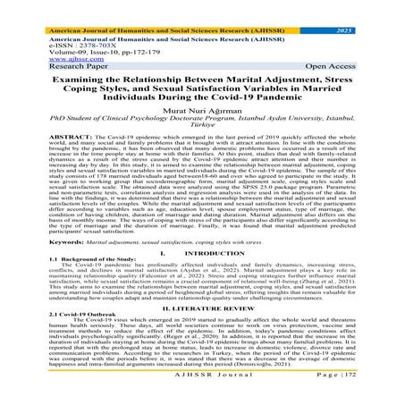 Examining the Relationship Between Marital Adjustment, Stress Coping Styles, ...