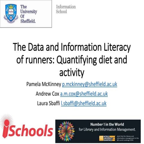 The data and Information Literacy of runners: quantifying diet and activity
