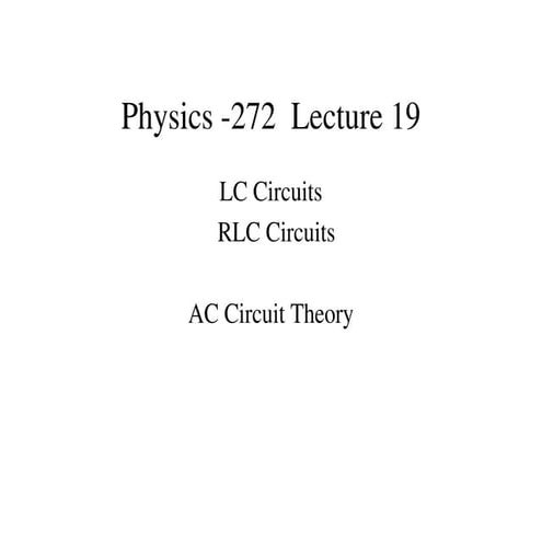 AC Circuit Theory