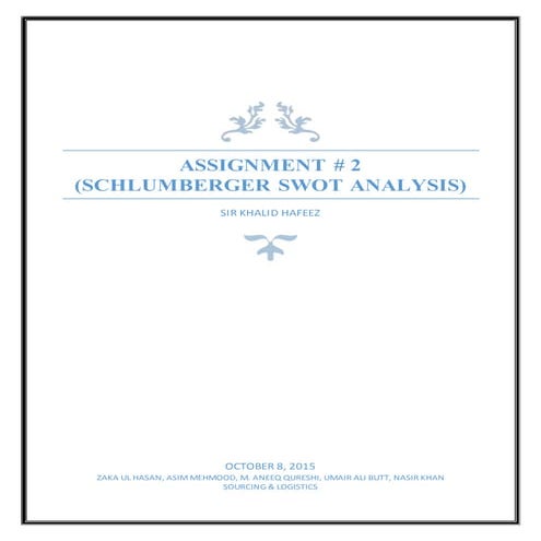 SWOT analysis of schlumberger - SCM