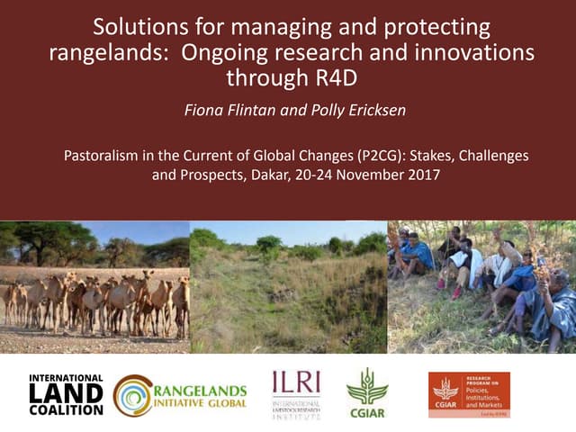 Solutions for managing and protecting rangelands:  Ongoing research and innovations through R4D
