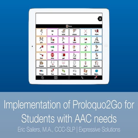 Implementation of Proloquo2Go for Students with AAC Needs