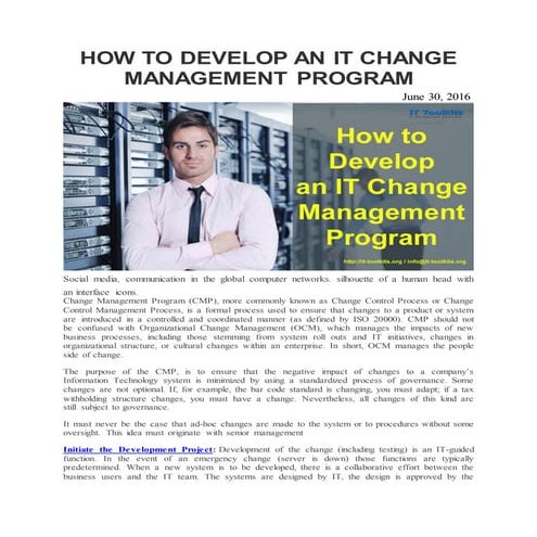 P2 how to develop an it change management program