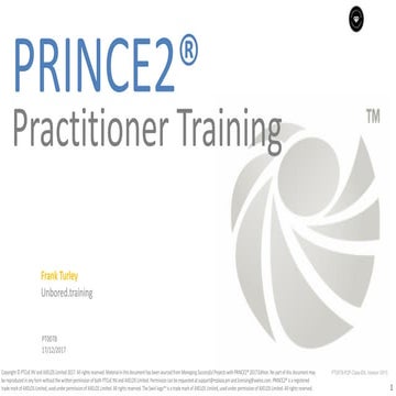 PRINCE2 Practitioner Classroom slides - Sample 