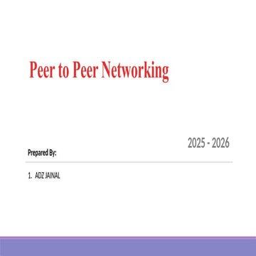 P2P NETWORK hardware system and servicing