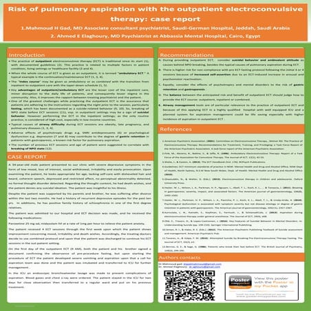 Risk of pulmonary aspiration with the outpatient electroconvulsive therapy: C...