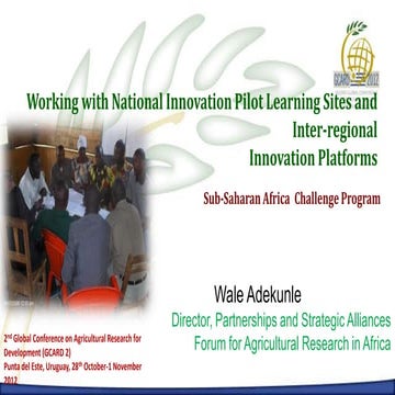 P3.1 Working with National Innovation Pilot Learning Sites and Inter-regional...