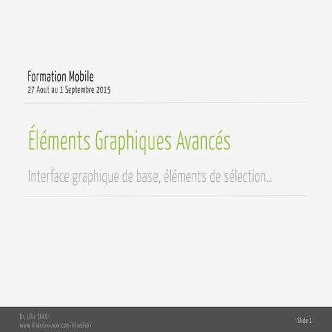 P3 listes et elements graphiques avancés