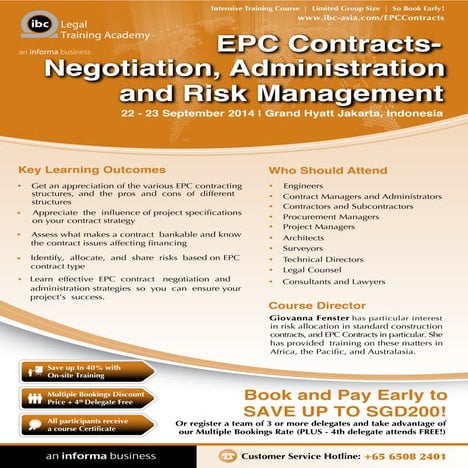 EPC Contracts – Negotiation, Administration and Risk Management
