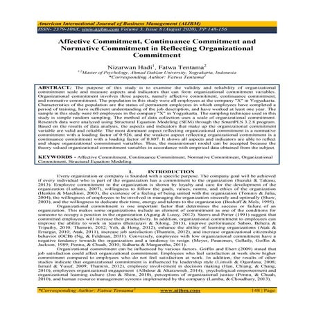 A Three-Component Conceptualization Of Organizational Commitment | PDF