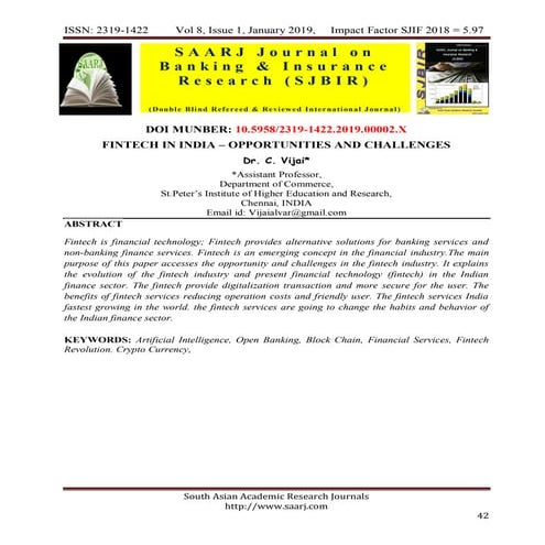 Fintech in India – Opportunities and Challenges