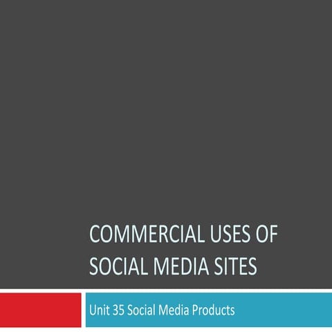 P3 commercial uses of social media sites