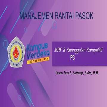 Manajemen Rantai Pasokan pada bidang pertanian | PPTX