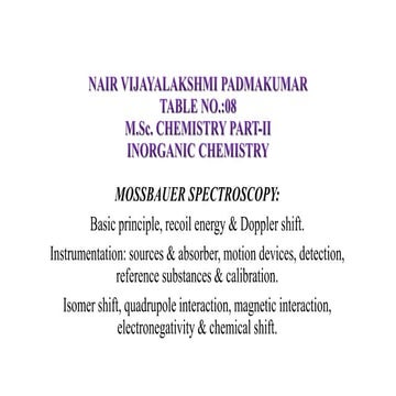 Mossbauer Spectroscopy