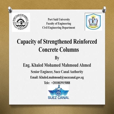 Capacity of strengthened Reinforced concrete columns