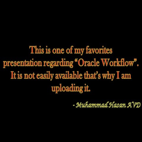 Oracle Workflow (Advance)