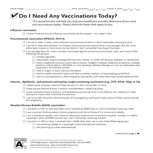 Adult immunisation | PDF