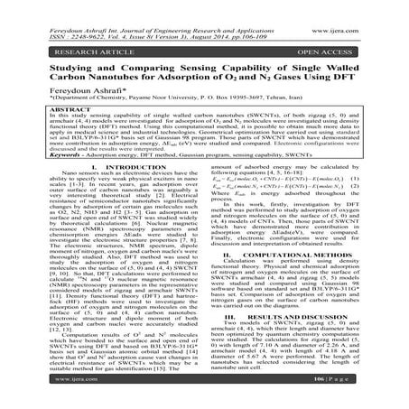Studying and Comparing Sensing Capability of Single Walled Carbon Nanotubes f...
