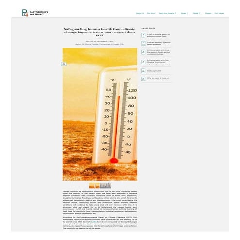 Urgency in Safeguarding Human Health Amidst Escalating Climate Change Impacts