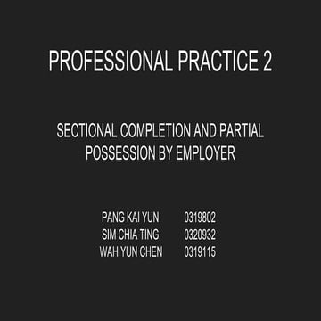 Seminar - Partial Possession by Employer