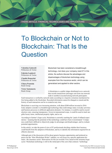 P5 to blockchain or not to blockchain