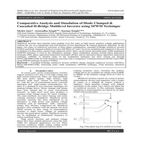 Comparative Analysis and Simulation of Diode Clamped & Cascaded H-Bridge Mult...