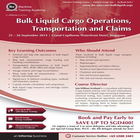 Bulk Liquid Cargo Operations, Transportation and Claims