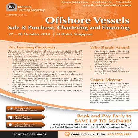 Offshore Vessels Sale & Purchase, Chartering and Financing