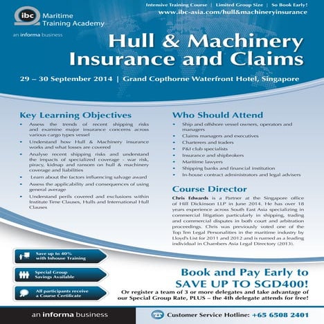 Hull & Machinery Insurance and Claims
