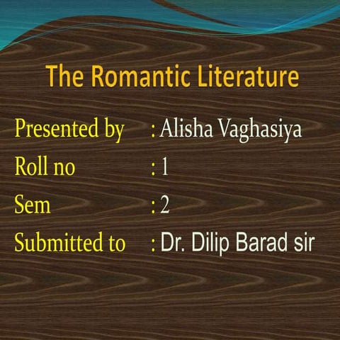 Paper 5 Romantic Literature
