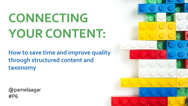 Connecting Your Content: How to Save Time and Improve Content Quality through...