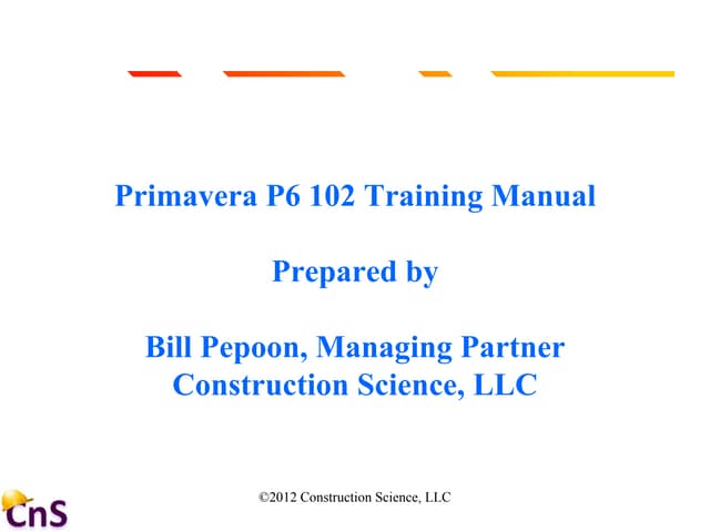 Primavera P6 Notes for Beginners | PDF