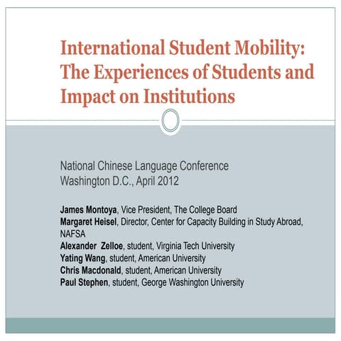International student mobility the experiences of students and the impact on ...