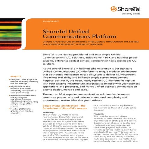ShoreTel UC Solution Brief | Voyager Networks