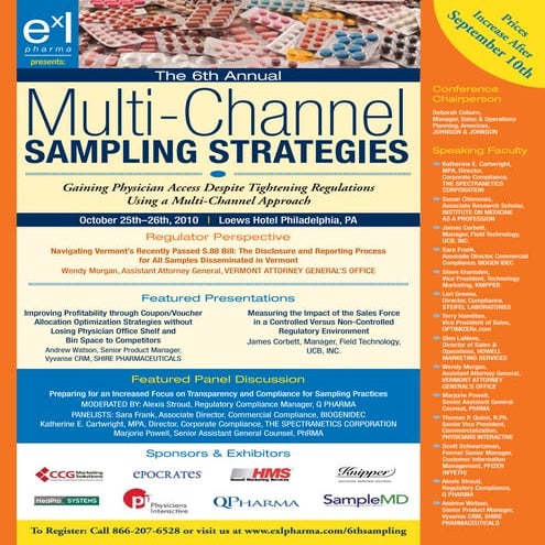 ExL Pharma's 6th Sampling Strategies Conference Brochure
