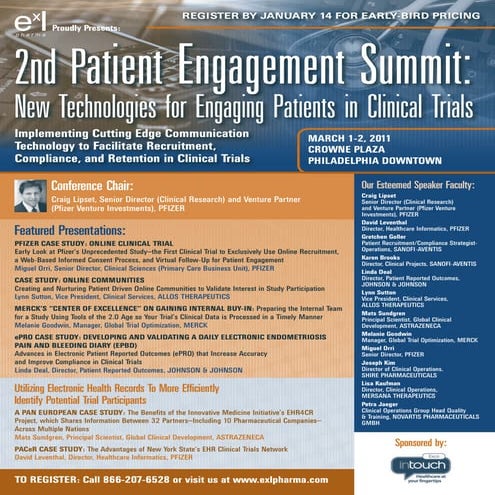 2nd Patient Engagement Summit: New Technologies for Engaging Patients in Clin...