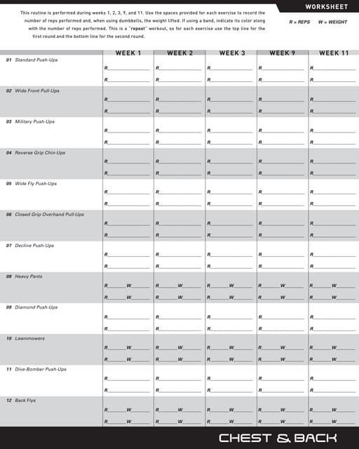 P90X Worksheet - Treino P90X Brasil