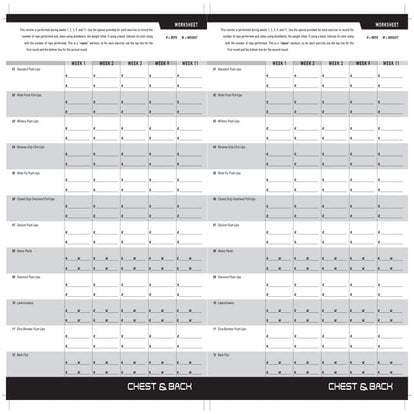 Worksheet P90x Shoulders And Arms Exercise List Worksheet P90x Workouts Workout Schedule Exercise P90x Chest And