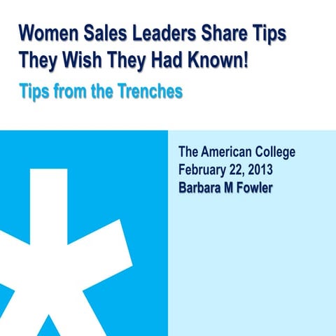 Tips from the Trenches: Women in Sales Management