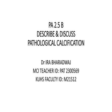 PATHOLOGICAL CALCIFICATION