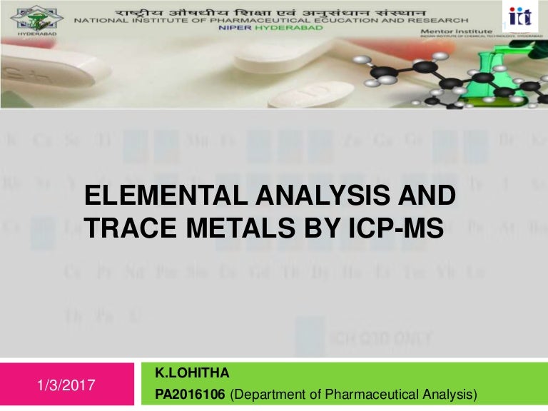 Elemental analysis & Trace metals by ICPMS