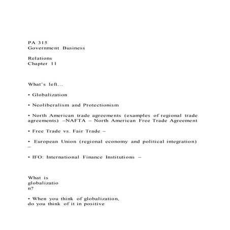 PA 315Government Business RelationsChapter 11W