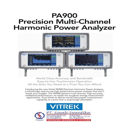 Vitrek Datasheet PA900 Multi-Channel Harmonic Power Analyzer