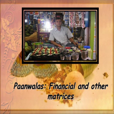 Paanwala business: financial and social metrics