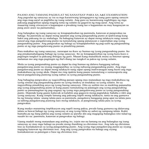 Paano ang tamang pagsulat ng sanaysay para sa a