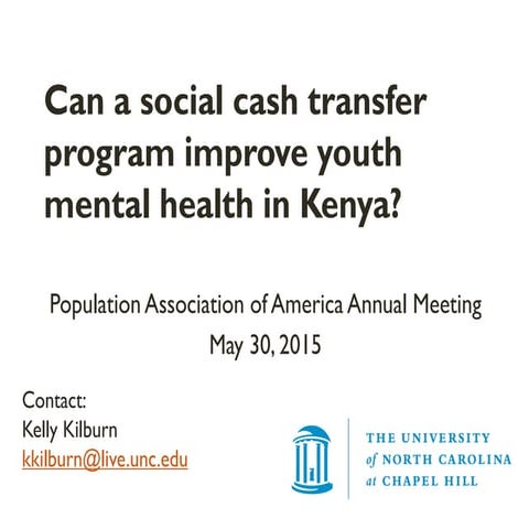 Can a social cash transfer program improve youth mental health in Kenya?