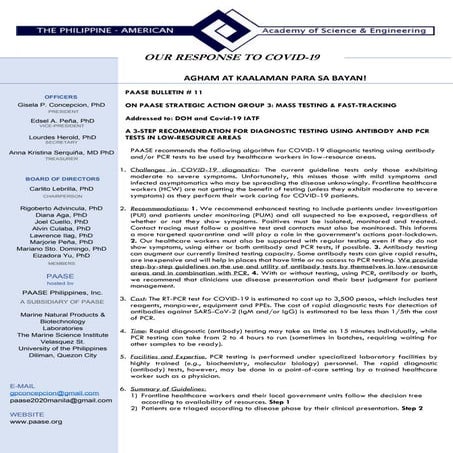 Testing for COVID-19 with Antibody and PCR Tests in Low Resource Areas