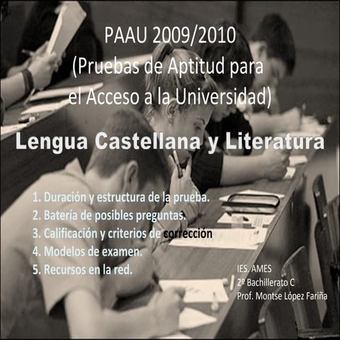 Selectividad: lengua castellana y literatura