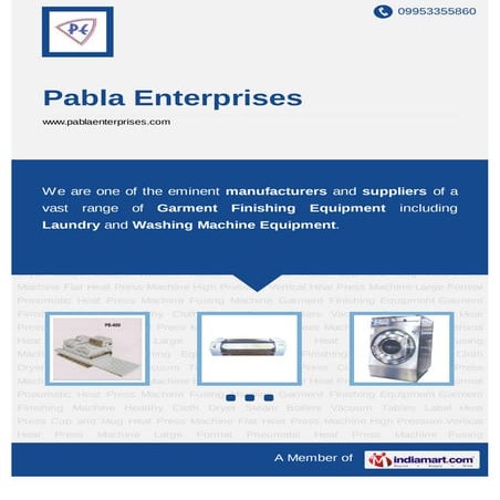 Pabla Enterprises, New Delhi, Garment Finishing Equipments